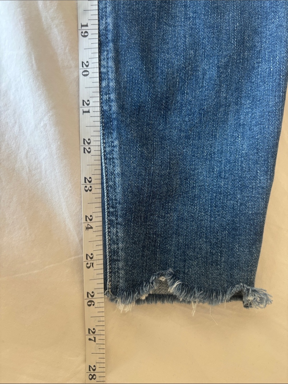 Paige Hoxton Crop Torn Hem Skinny Jeans, Medium Wash, 29 - Picture 5 of 8